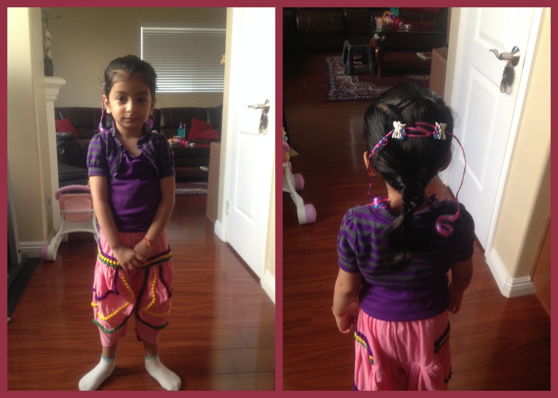 The hair style(choti) and accessories chosen by me for school today... -  Happy Browsing!